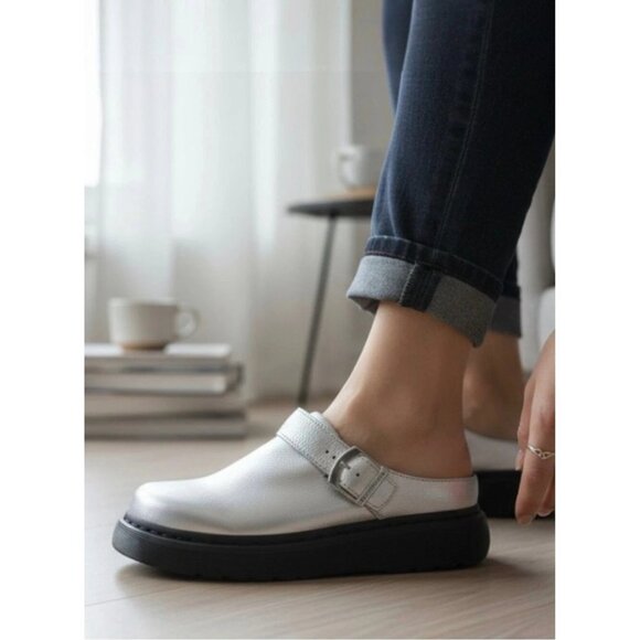 Dr Martens Shoes - Women's Dr. Marten's Laketen Size 9 Metallic Leather Sling Back Shoes